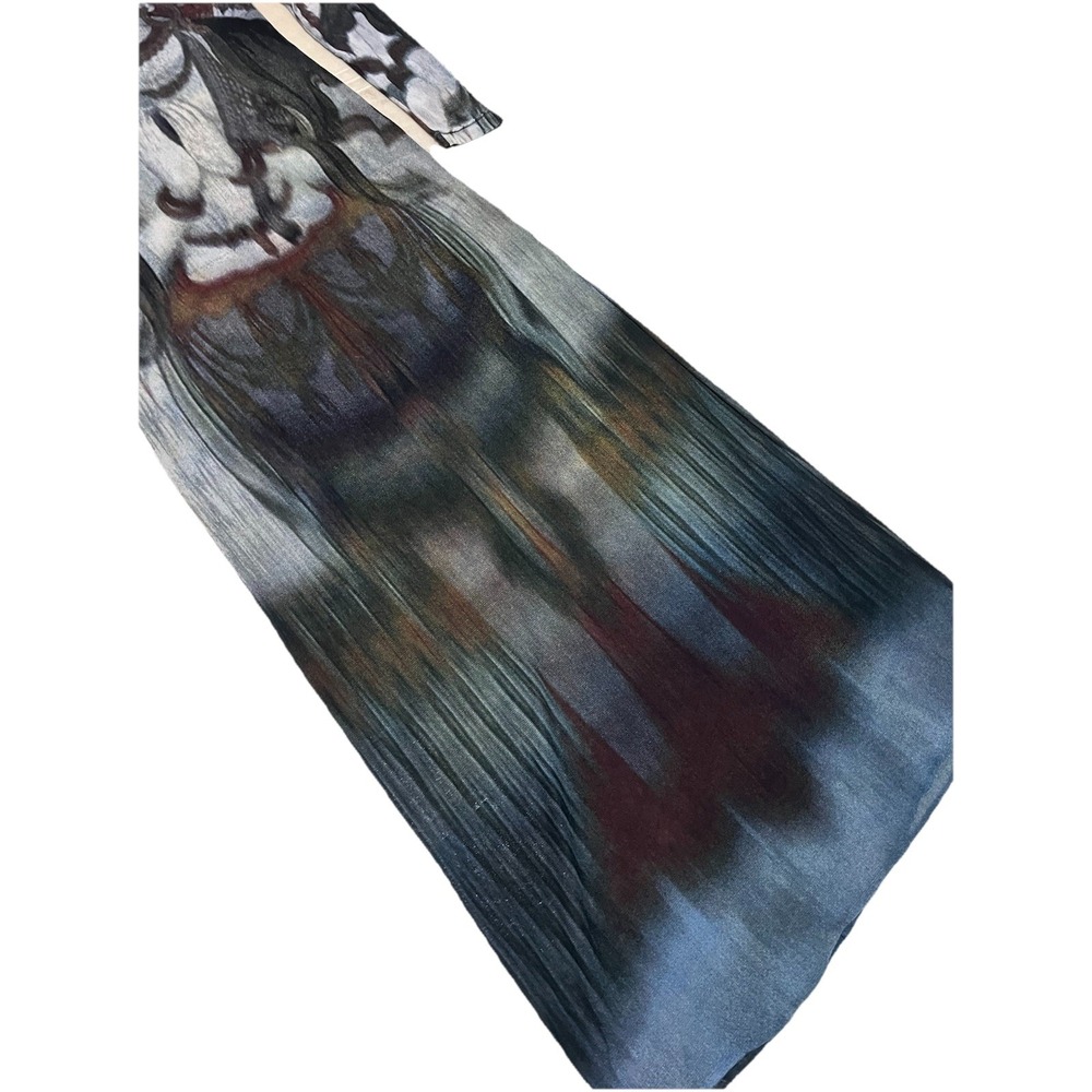 RARE 1997 VIVIENNE TAM CACHÉ SHEER MESH MAXI QUAN YIN PRINT BUDDHA L/S DRESS - Picture 3 of 10